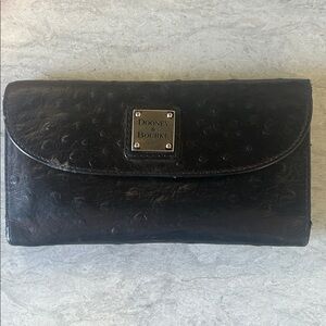 Dooney & Bourke Dark Brown/Black Textured Wallet